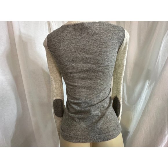 Banana Republic Gray Beige Elbow Patch Sweater Alpaca Wool Blend Size XS #1402 - Picture 7 of 13